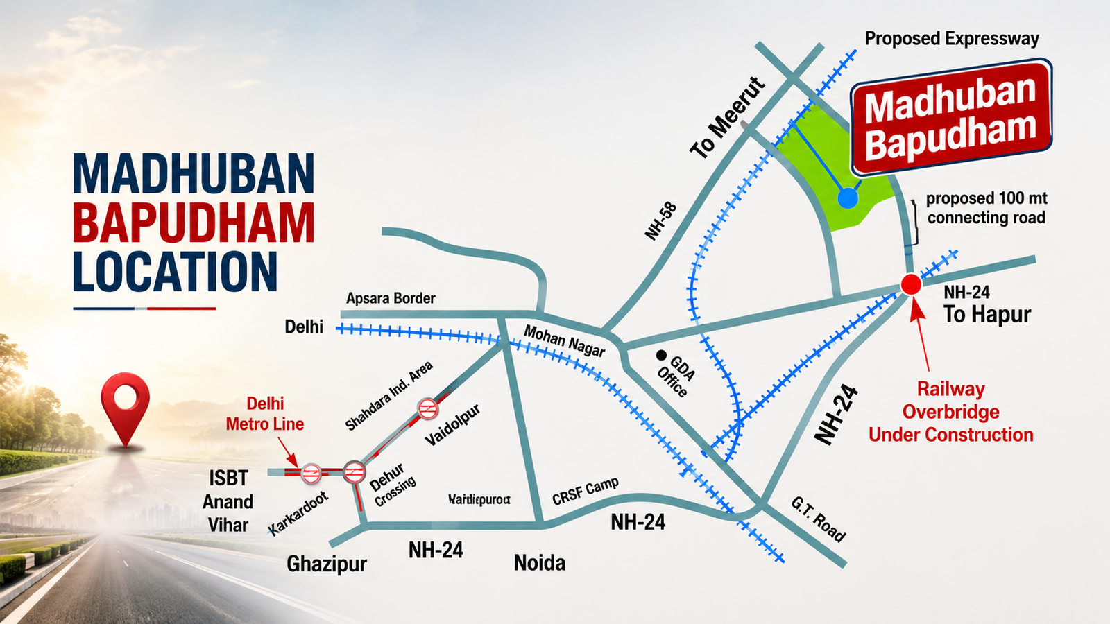 Madhuban Bapudham location map